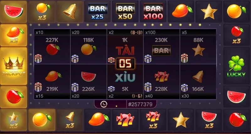 Lựa chọn game và mức cược