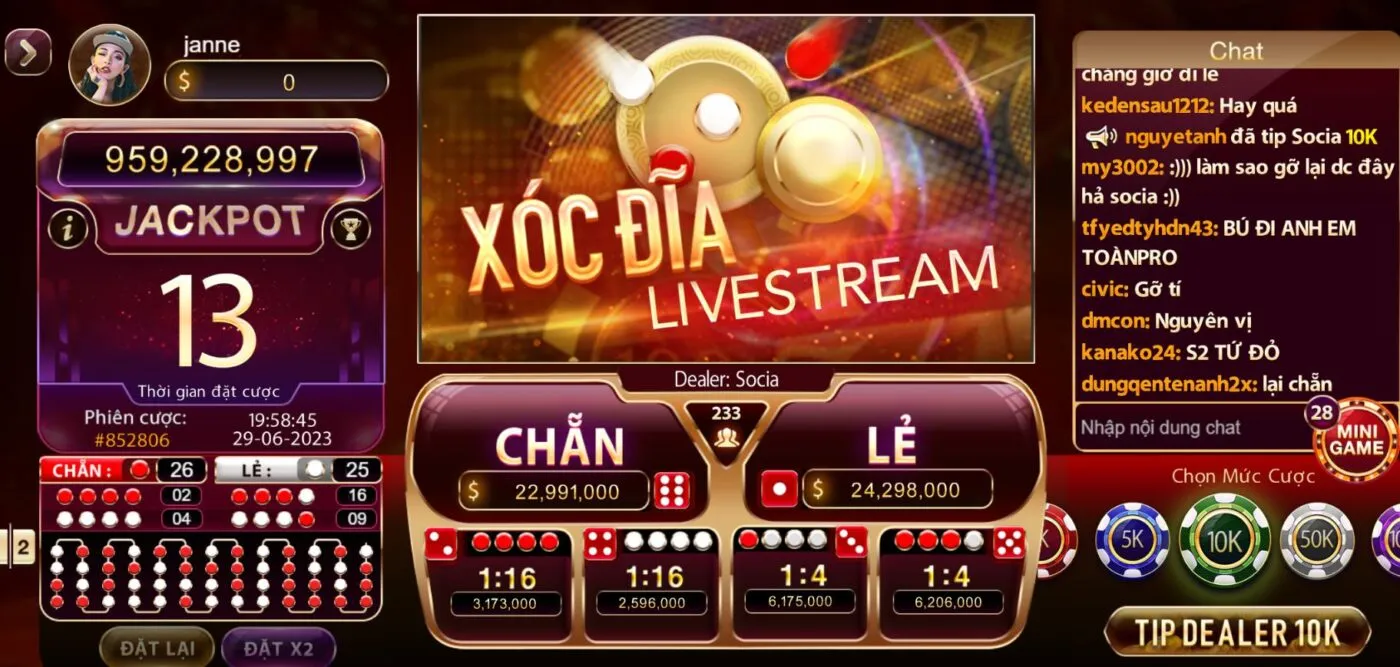 Xóc đĩa livestream đang trở thành loại hình đặt cược thu hút hội viên tại Sunwin